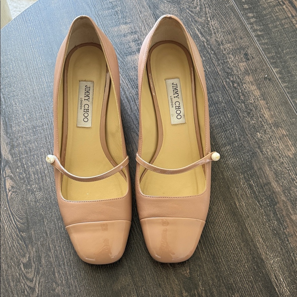 Jimmy Choo Women's Nude Mary Jane Flats
